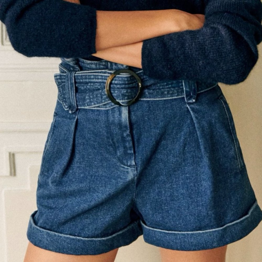 Sezane "Rome" Blue Jean Shorts - Size 38 (US 6)